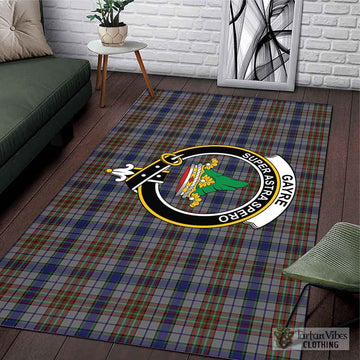 Gayre Hunting Tartan Area Rug with Family Crest