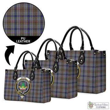 Gayre Hunting Tartan Luxury Leather Handbags with Family Crest