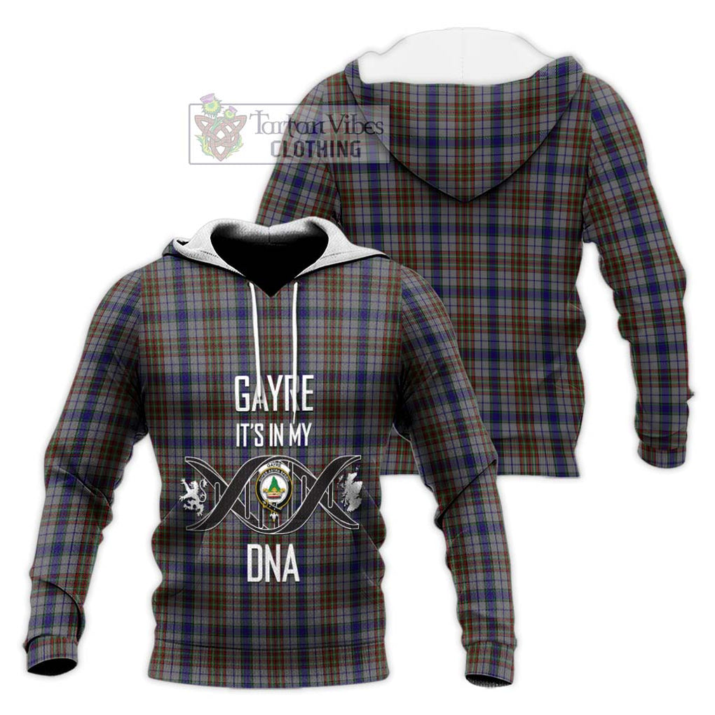 Gayre Hunting Tartan Knitted Hoodie with Family Crest DNA In Me Style Unisex Knitted Pullover Hoodie - Tartanvibesclothing Shop