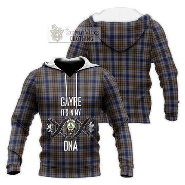 Gayre Hunting Tartan Knitted Hoodie with Family Crest DNA In Me Style