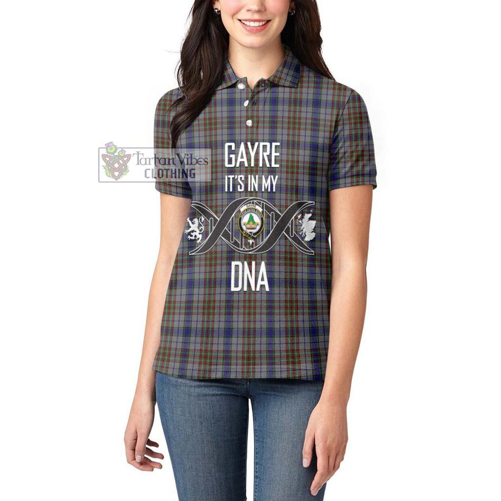 Gayre Hunting Tartan Women's Polo Shirt with Family Crest DNA In Me Style Women - Tartanvibesclothing Shop