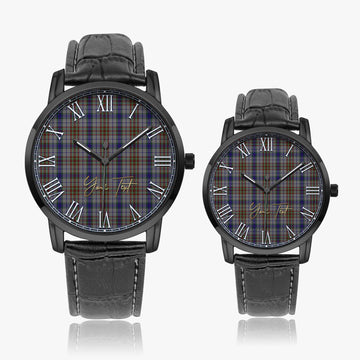 Gayre Hunting Tartan Personalized Your Text Leather Trap Quartz Watch