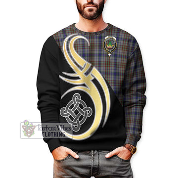 Gayre Hunting Tartan Sweatshirt with Family Crest and Celtic Symbol Style