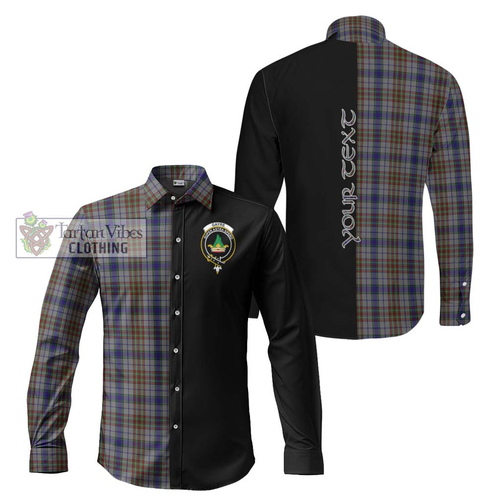 Gayre Hunting Tartan Long Sleeve Button Shirt with Family Crest and Half Of Me Style Men's Shirt S - Tartanvibesclothing Shop