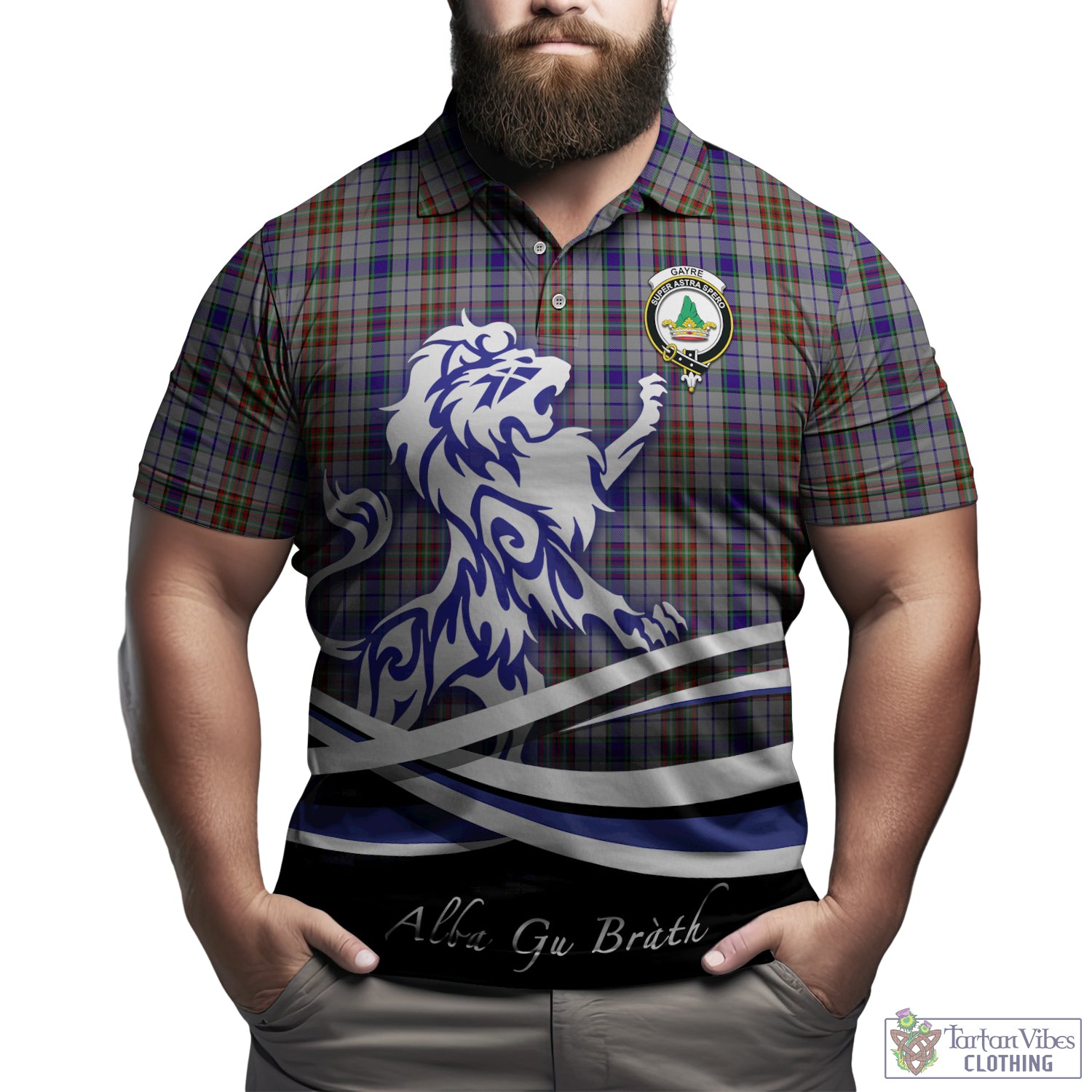 gayre-hunting-tartan-polo-shirt-with-alba-gu-brath-regal-lion-emblem