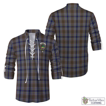 Gayre Hunting Tartan Men's Scottish Traditional Jacobite Ghillie Kilt Shirt with Family Crest