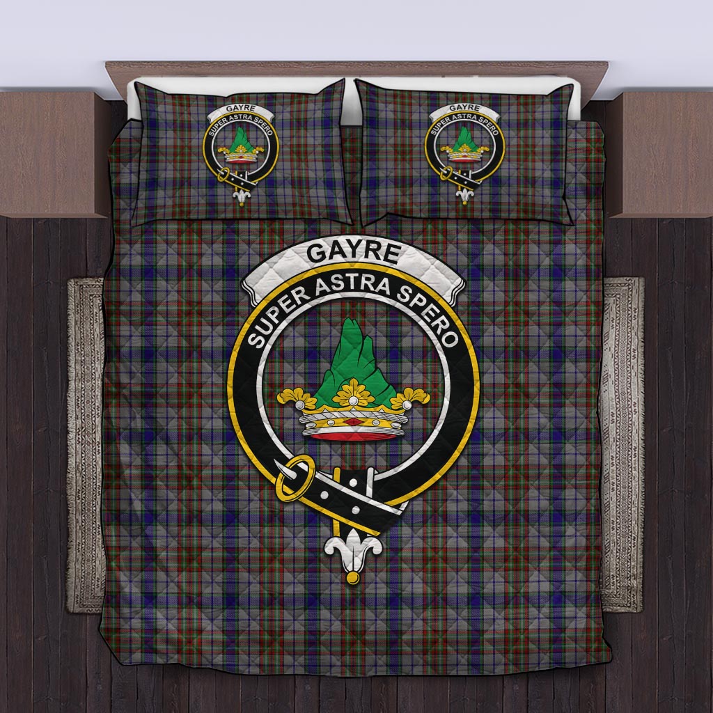 Gayre Hunting Tartan Quilt Bed Set with Family Crest Twin - Tartan Vibes Clothing