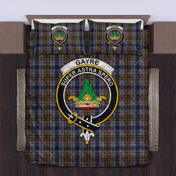 Gayre Hunting Tartan Quilt Bed Set with Family Crest