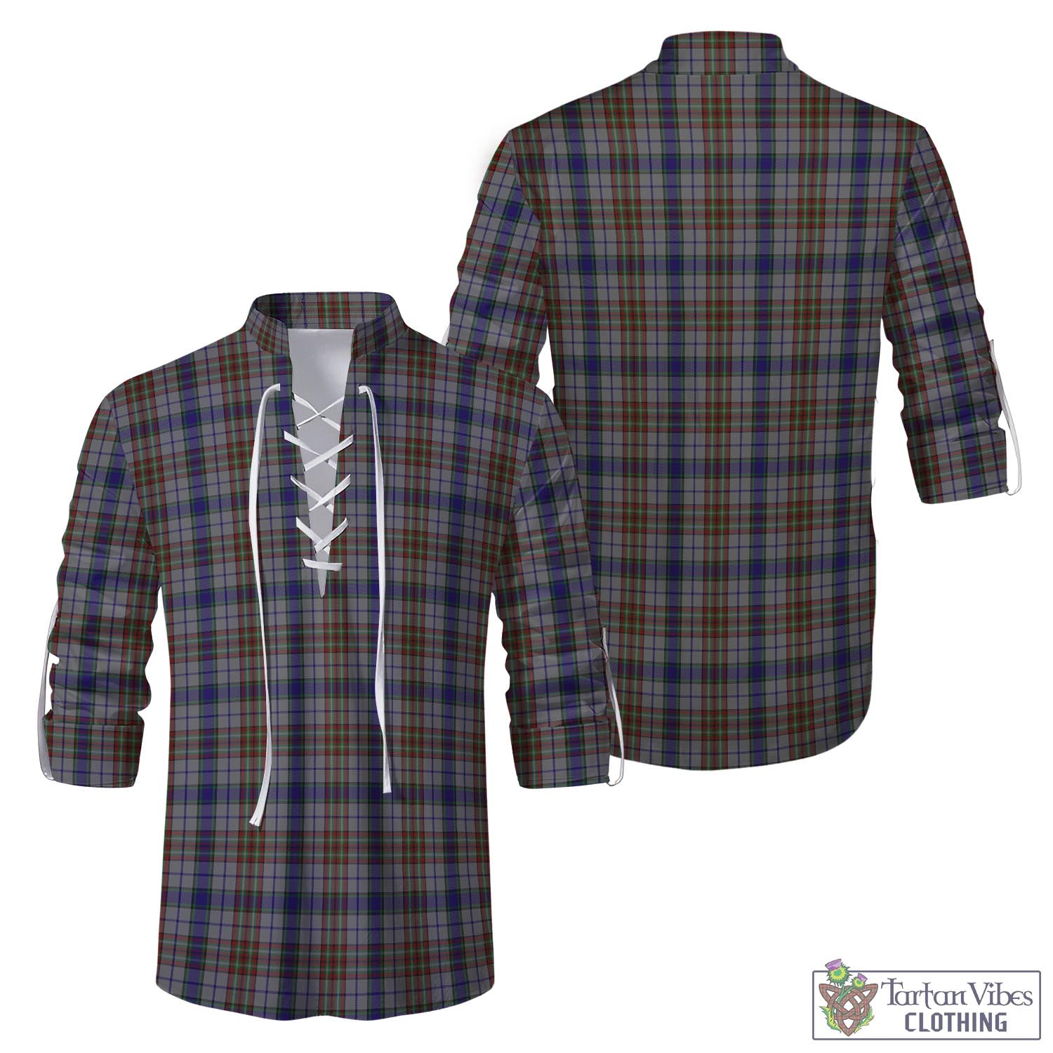 Tartan Vibes Clothing Gayre Hunting Tartan Men's Scottish Traditional Jacobite Ghillie Kilt Shirt