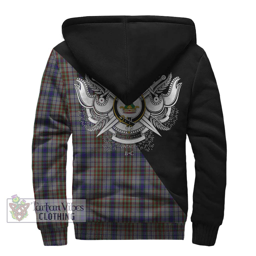 Gayre Hunting Tartan Sherpa Hoodie with Family Crest and Military Logo Style - Tartanvibesclothing Shop