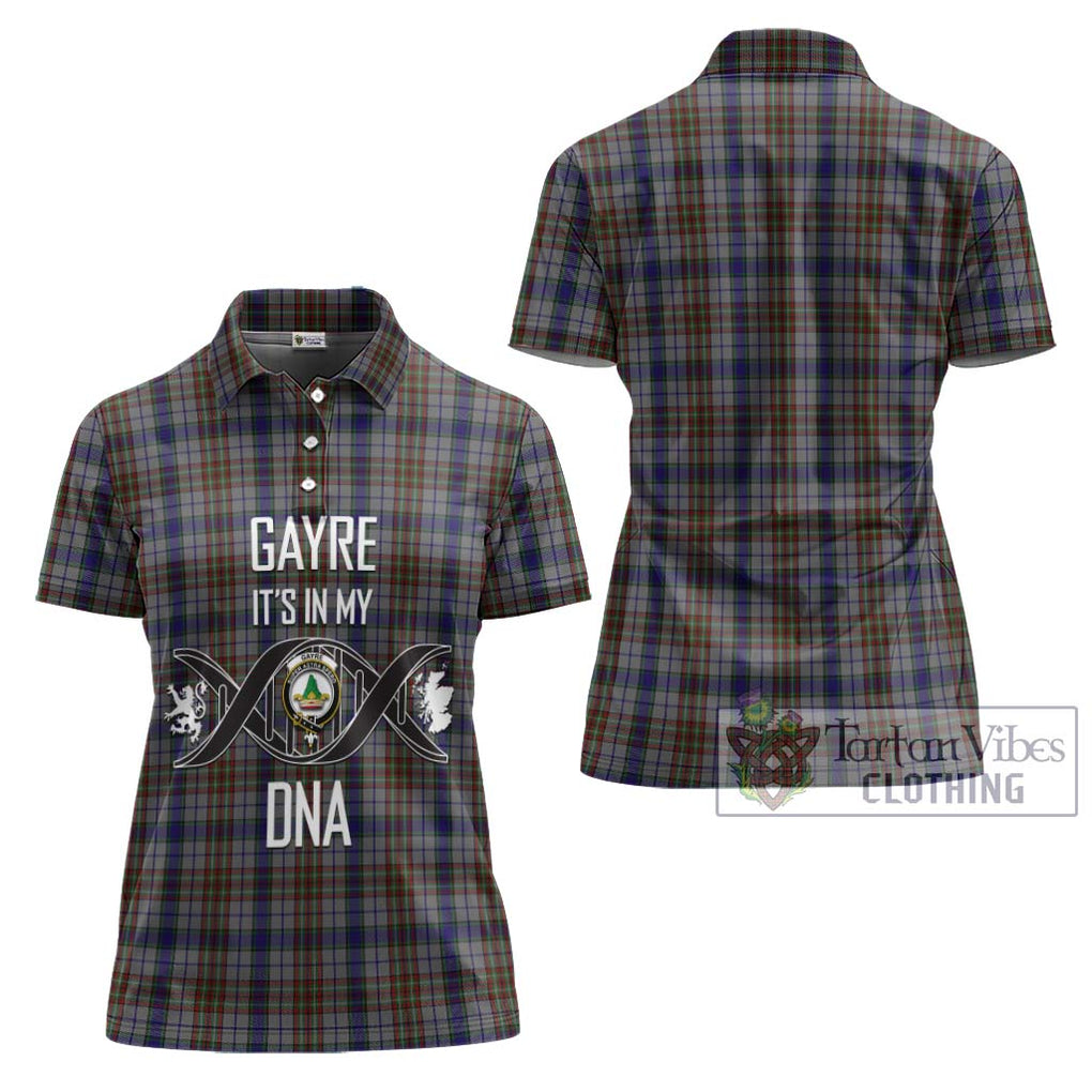 Gayre Hunting Tartan Women's Polo Shirt with Family Crest DNA In Me Style - Tartanvibesclothing Shop