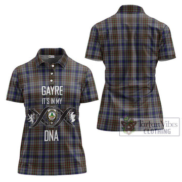 Gayre Hunting Tartan Women's Polo Shirt with Family Crest DNA In Me Style