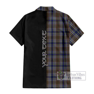 Gayre Hunting Tartan Short Sleeve Button Shirt with Family Crest and Half Of Me Style