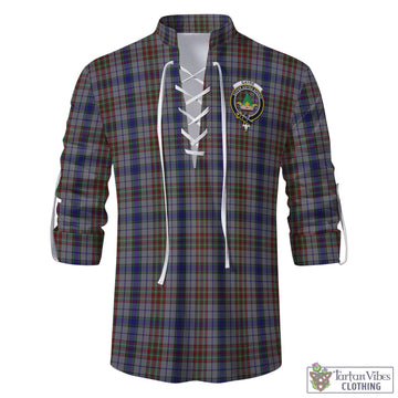 Gayre Hunting Tartan Men's Scottish Traditional Jacobite Ghillie Kilt Shirt with Family Crest