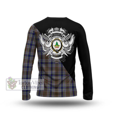 Gayre Hunting Tartan Long Sleeve T-Shirt with Family Crest and Military Logo Style