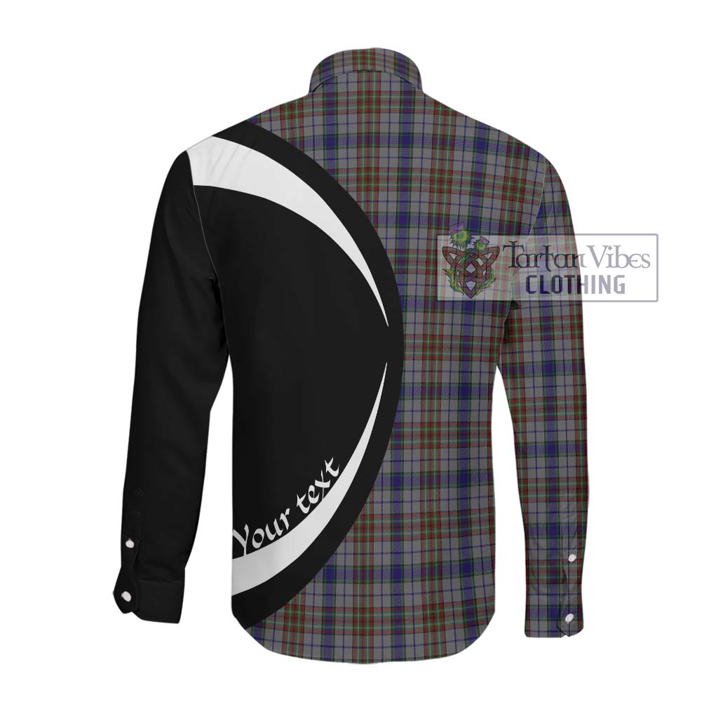 Gayre Hunting Tartan Long Sleeve Button Up with Family Crest Circle Style Men's Shirt - Tartan Vibes Clothing