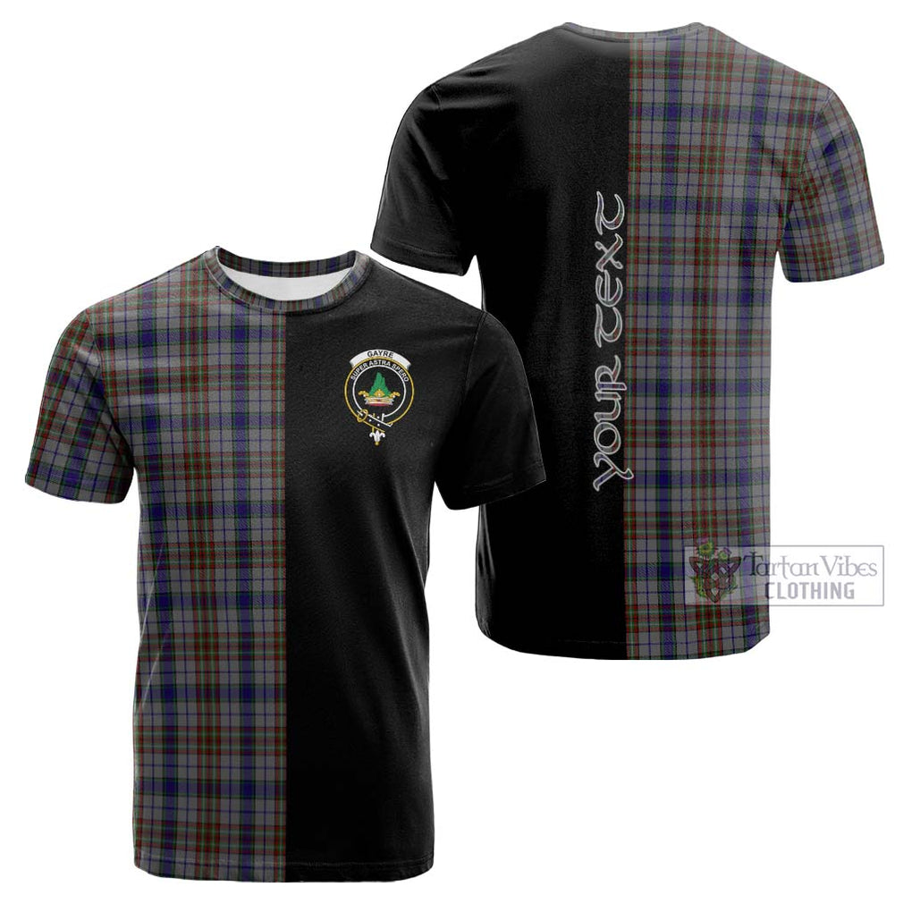 Tartan Vibes Clothing Gayre Hunting Tartan Cotton T-shirt with Family Crest and Half Of Me Style