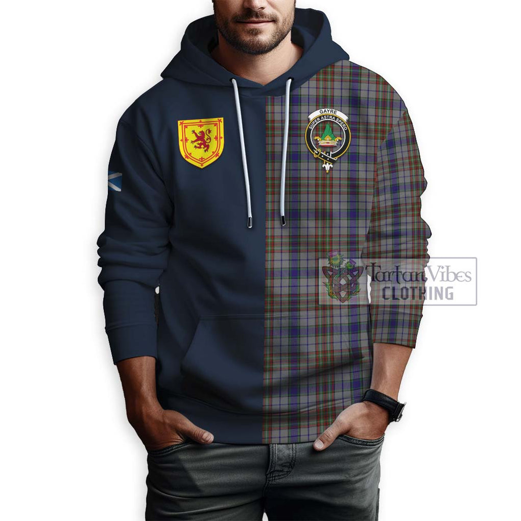 Tartan Vibes Clothing Gayre Hunting Tartan Hoodie with Scottish Lion Royal Arm Half Style