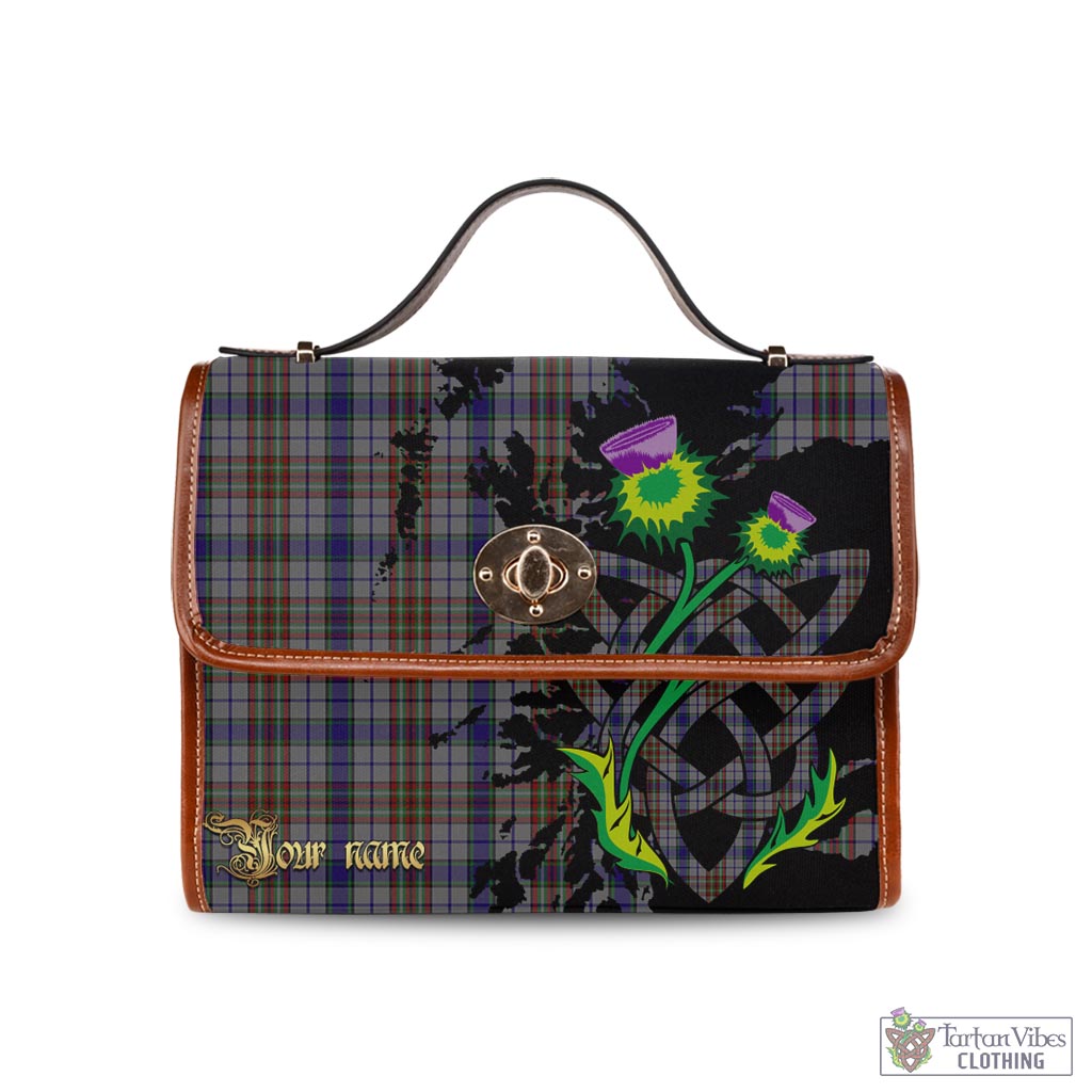 Tartan Vibes Clothing Gayre Hunting Tartan Waterproof Canvas Bag with Scotland Map and Thistle Celtic Accents