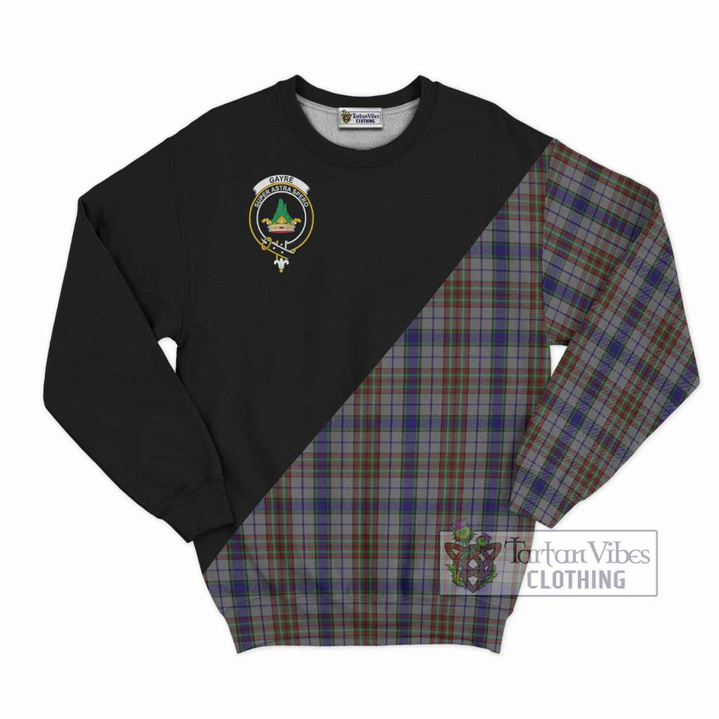 Gayre Hunting Tartan Sweatshirt with Family Crest and Military Logo Style - Tartanvibesclothing Shop