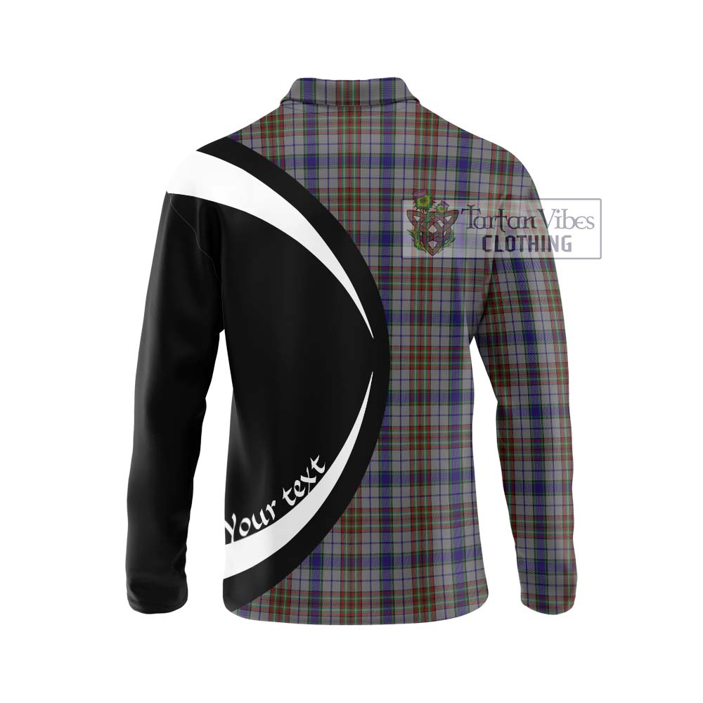 Gayre Hunting Tartan Long Sleeve Polo Shirt with Family Crest Circle Style - Tartan Vibes Clothing