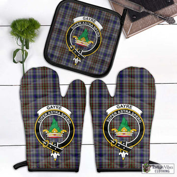 Gayre Hunting Tartan Combo Oven Mitt & Pot-Holder with Family Crest