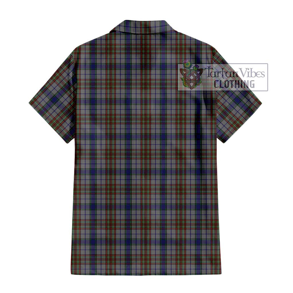 Gayre Hunting Tartan Short Sleeve Button Shirt with Family Crest DNA In Me Style - Tartanvibesclothing Shop