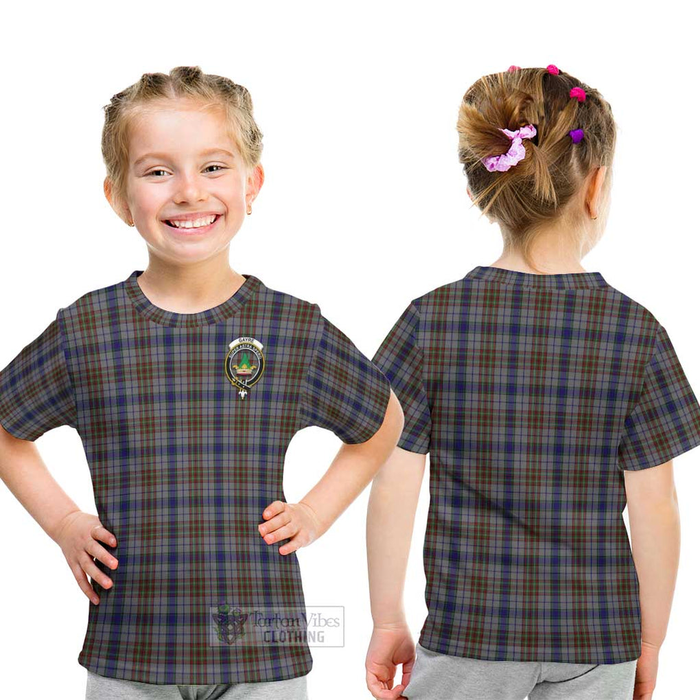 Gayre Hunting Tartan Kid T-Shirt with Family Crest - Tartanvibesclothing Shop