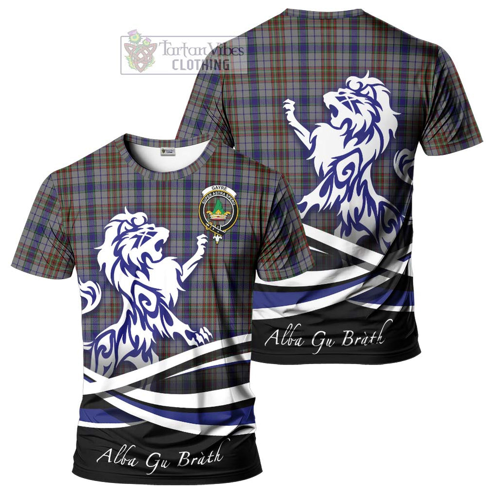 Tartan Vibes Clothing Gayre Hunting Tartan Cotton T-shirt with Alba Gu Brath Regal Lion Emblem