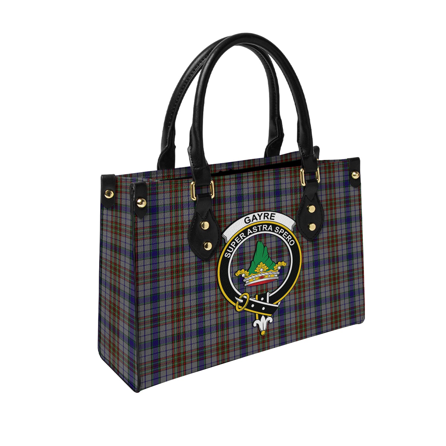 gayre-hunting-tartan-leather-bag-with-family-crest