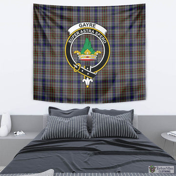 Gayre Hunting Tartan Tapestry Wall Hanging and Home Decor for Room with Family Crest