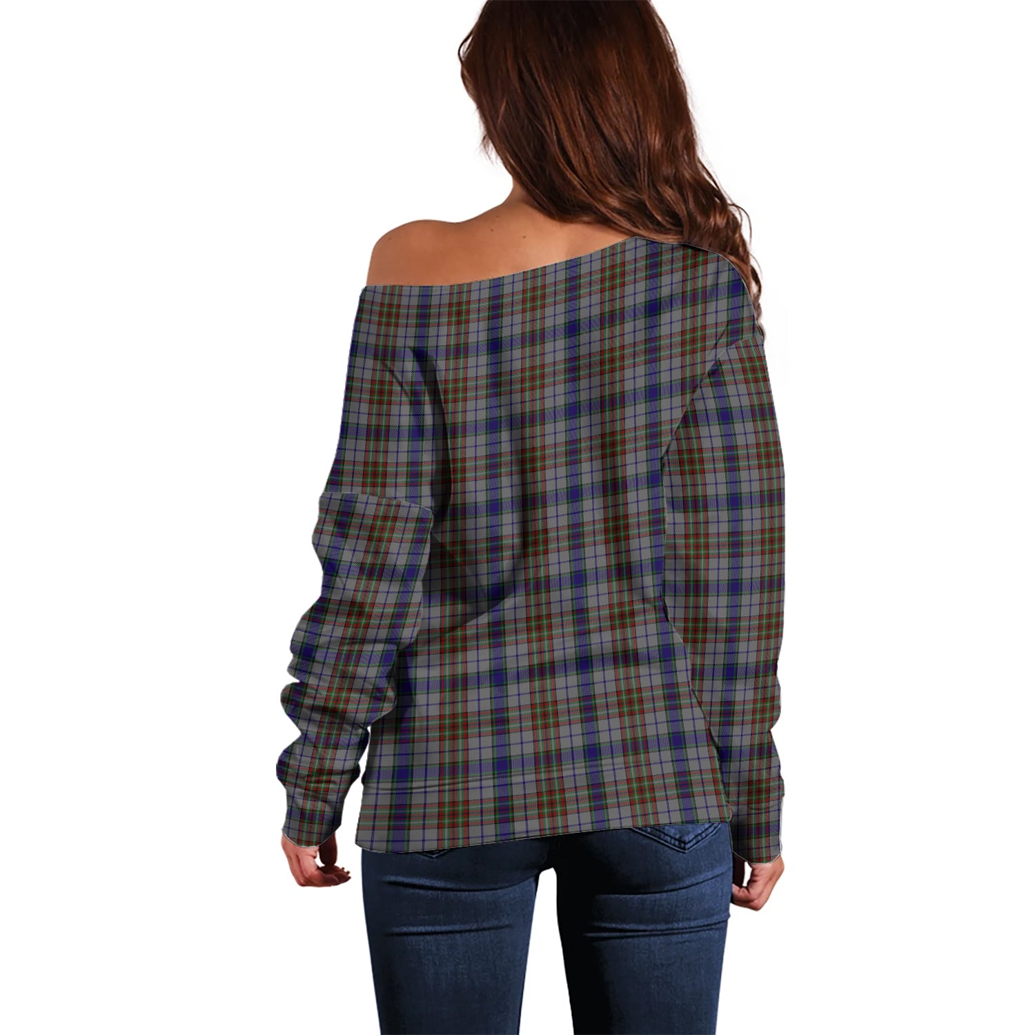 Gayre Hunting Tartan Off Shoulder Women Sweater - Tartanvibesclothing