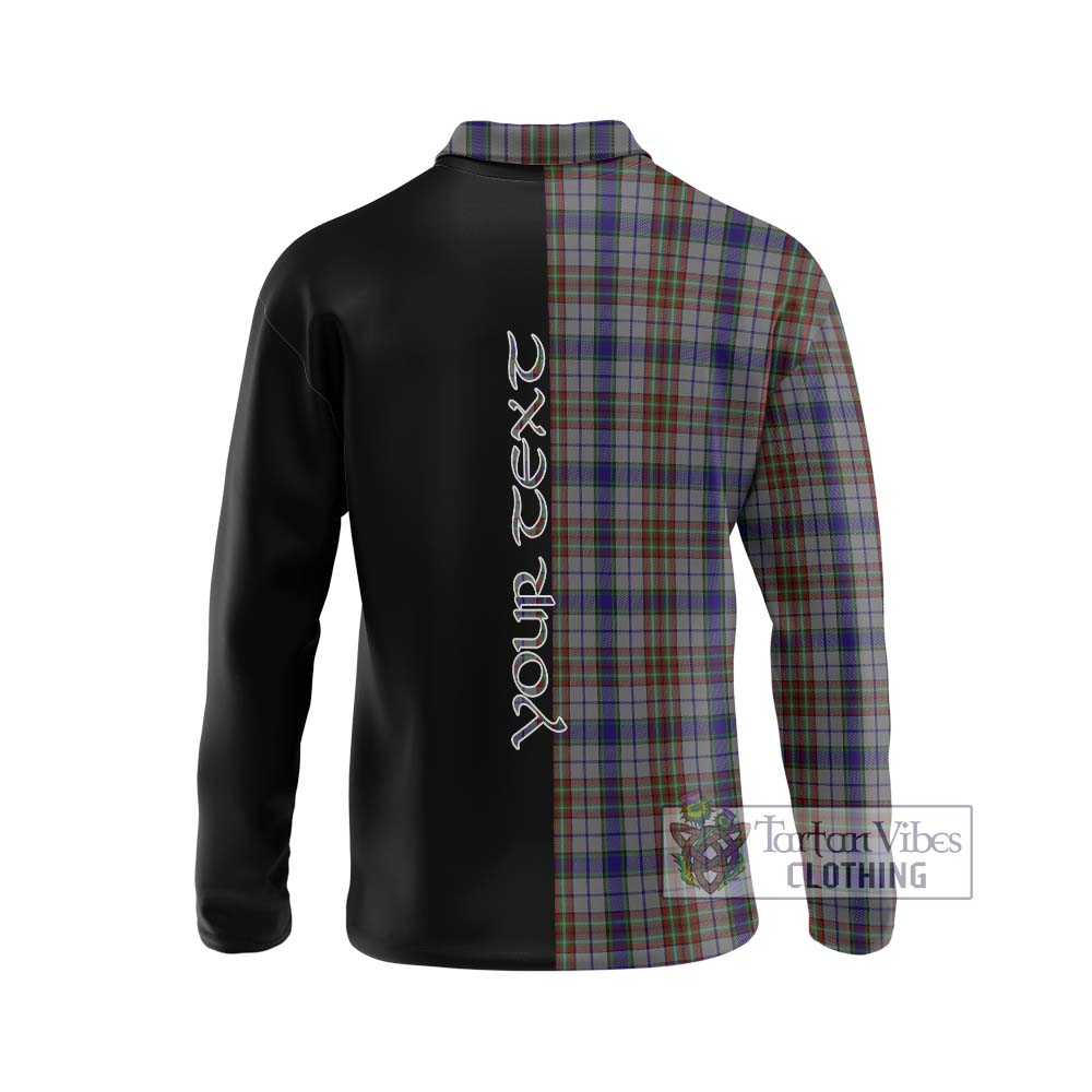 Gayre Hunting Tartan Long Sleeve Polo Shirt with Family Crest and Half Of Me Style - Tartanvibesclothing Shop