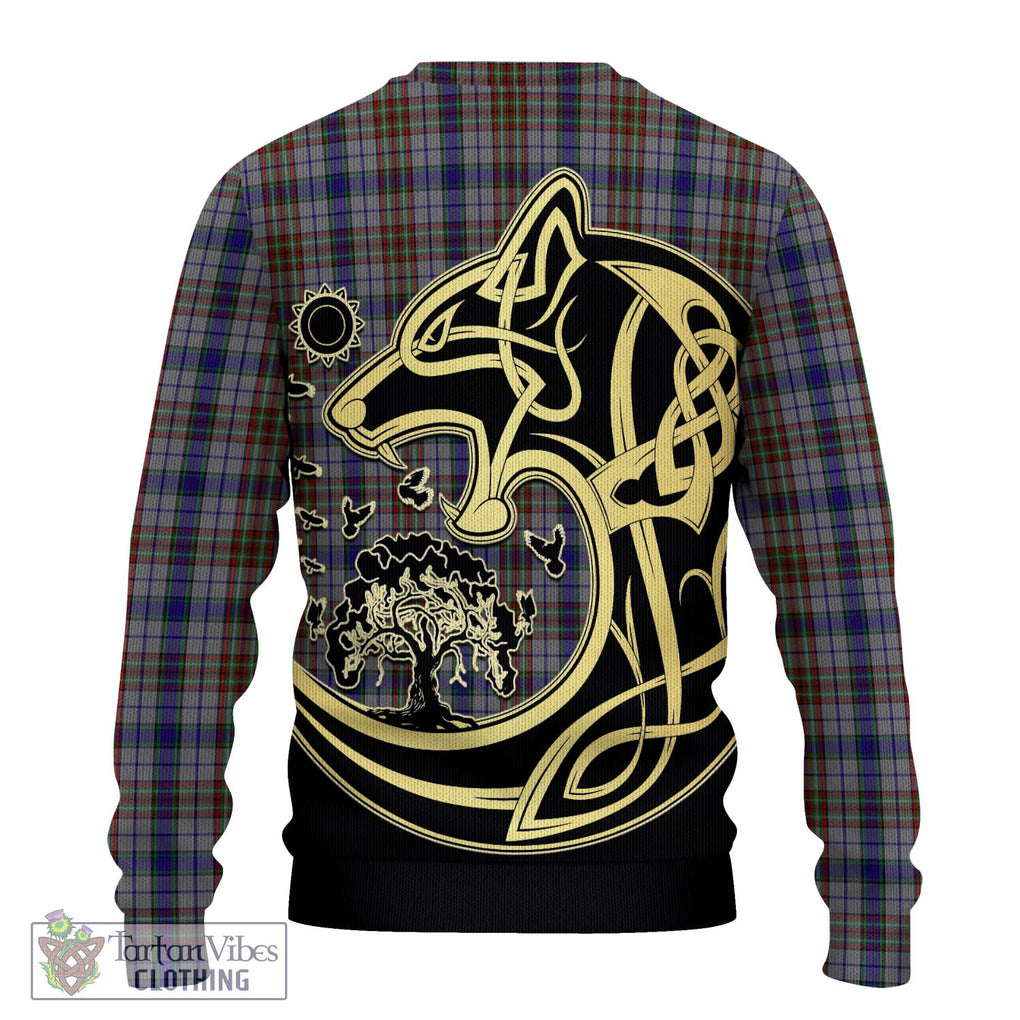 Gayre Hunting Tartan Knitted Sweater with Family Crest Celtic Wolf Style - Tartan Vibes Clothing