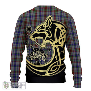 Gayre Hunting Tartan Ugly Sweater with Family Crest Celtic Wolf Style