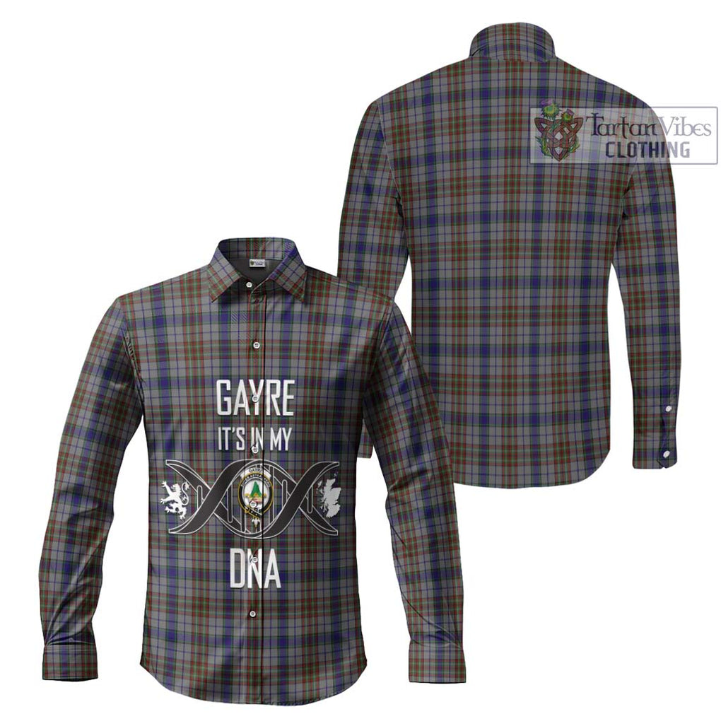 Gayre Hunting Tartan Long Sleeve Button Shirt with Family Crest DNA In Me Style Men's Shirt - Tartanvibesclothing Shop