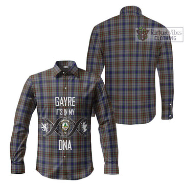 Gayre Hunting Tartan Long Sleeve Button Shirt with Family Crest DNA In Me Style