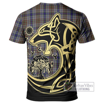 Gayre Hunting Tartan T-Shirt with Family Crest Celtic Wolf Style