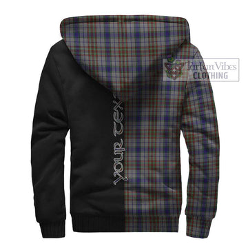 Gayre Hunting Tartan Sherpa Hoodie with Family Crest and Half Of Me Style