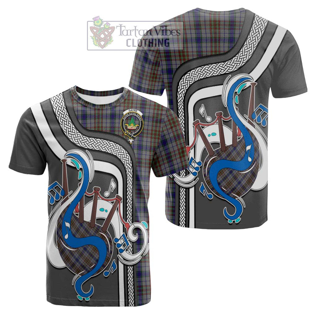 Tartan Vibes Clothing Gayre Hunting Tartan Cotton T-shirt with Epic Bagpipe Style