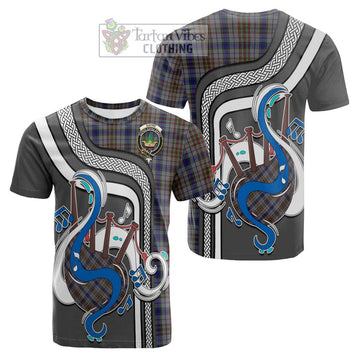 Gayre Hunting Tartan Cotton T-shirt with Epic Bagpipe Style