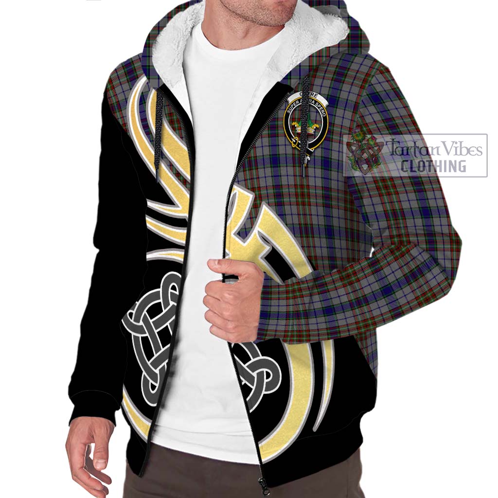 Gayre Hunting Tartan Sherpa Hoodie with Family Crest and Celtic Symbol Style - Tartan Vibes Clothing