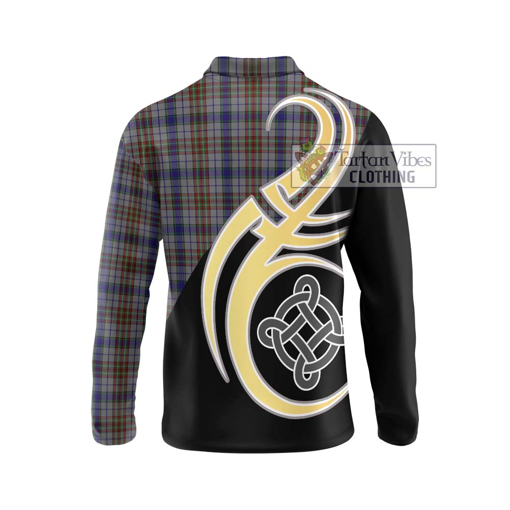 Gayre Hunting Tartan Long Sleeve Polo Shirt with Family Crest and Celtic Symbol Style - Tartan Vibes Clothing