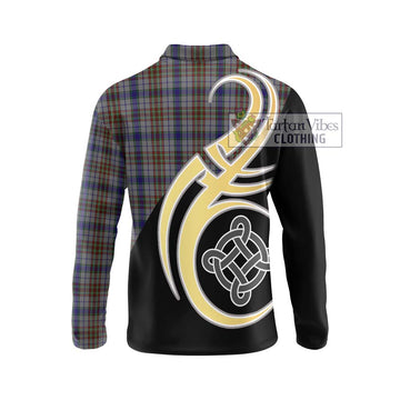 Gayre Hunting Tartan Long Sleeve Polo Shirt with Family Crest and Celtic Symbol Style