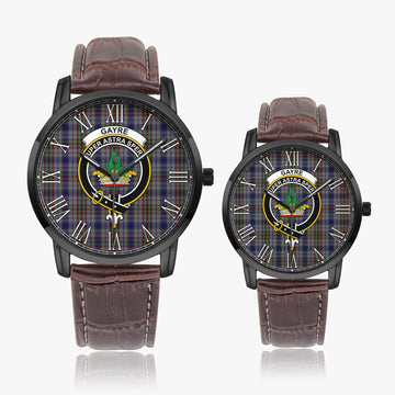 Gayre Hunting Tartan Family Crest Leather Strap Quartz Watch