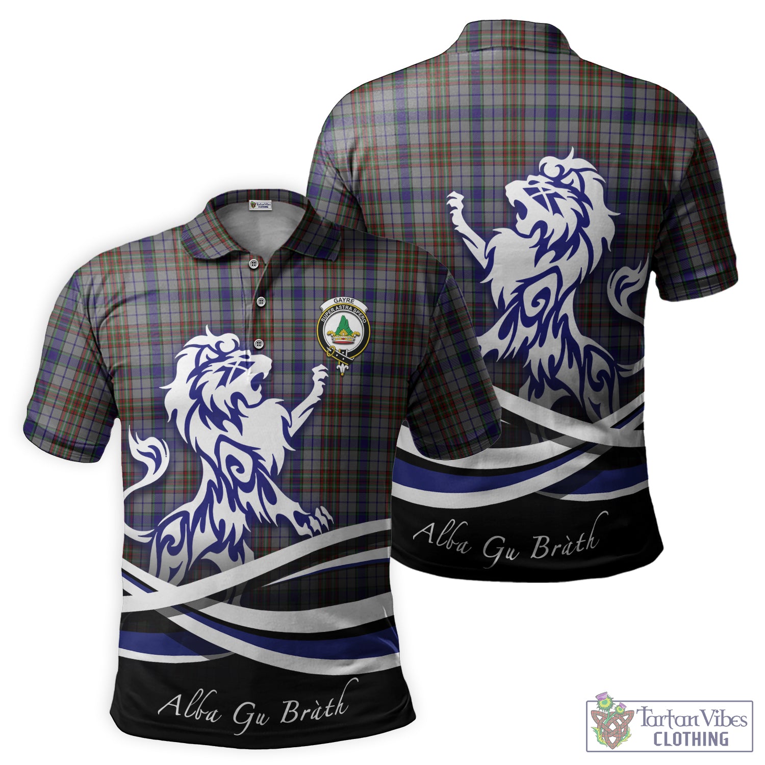 gayre-hunting-tartan-polo-shirt-with-alba-gu-brath-regal-lion-emblem