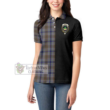 Gayre Hunting Tartan Women's Polo Shirt with Family Crest and Half Of Me Style