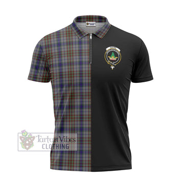 Gayre Hunting Tartan Zipper Polo Shirt with Family Crest and Half Of Me Style