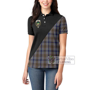 Gayre Hunting Tartan Women's Polo Shirt with Family Crest and Military Logo Style