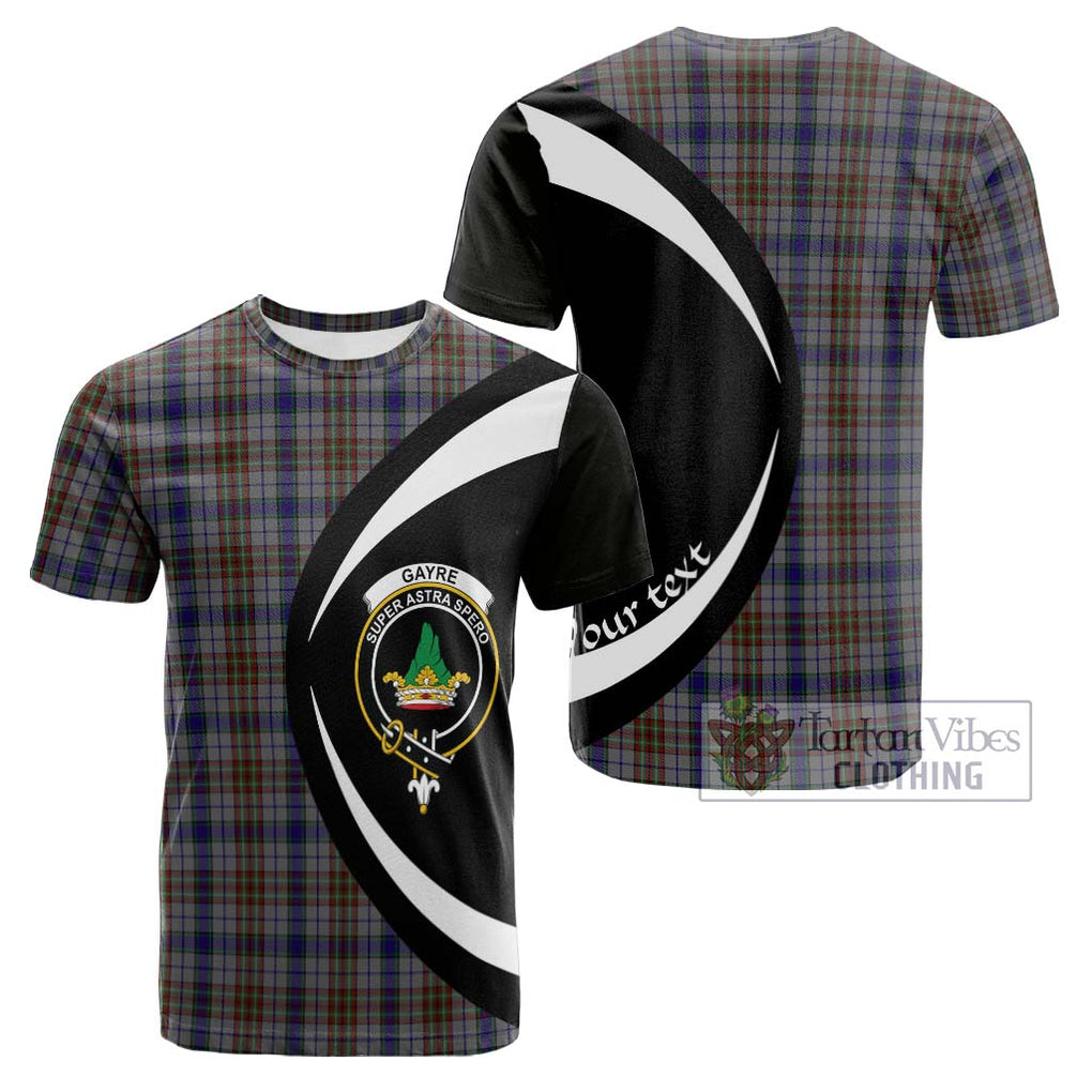 Tartan Vibes Clothing Gayre Hunting Tartan Cotton T-shirt with Family Crest Circle Style